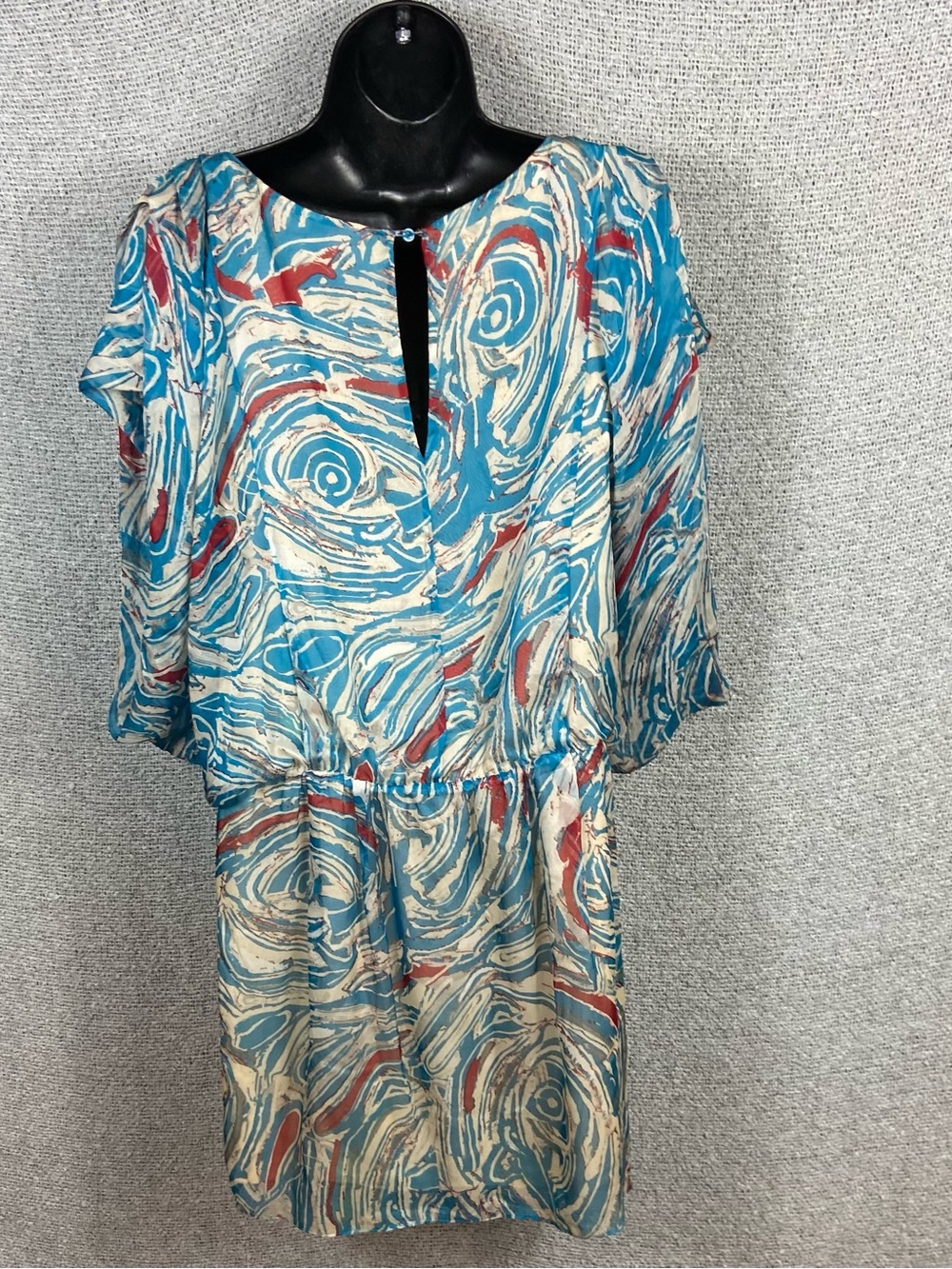 Cathrine Maldonado 100% Silk Dress Women’s Size 6 Mini Length Blouson Top - Picture 2 of 11